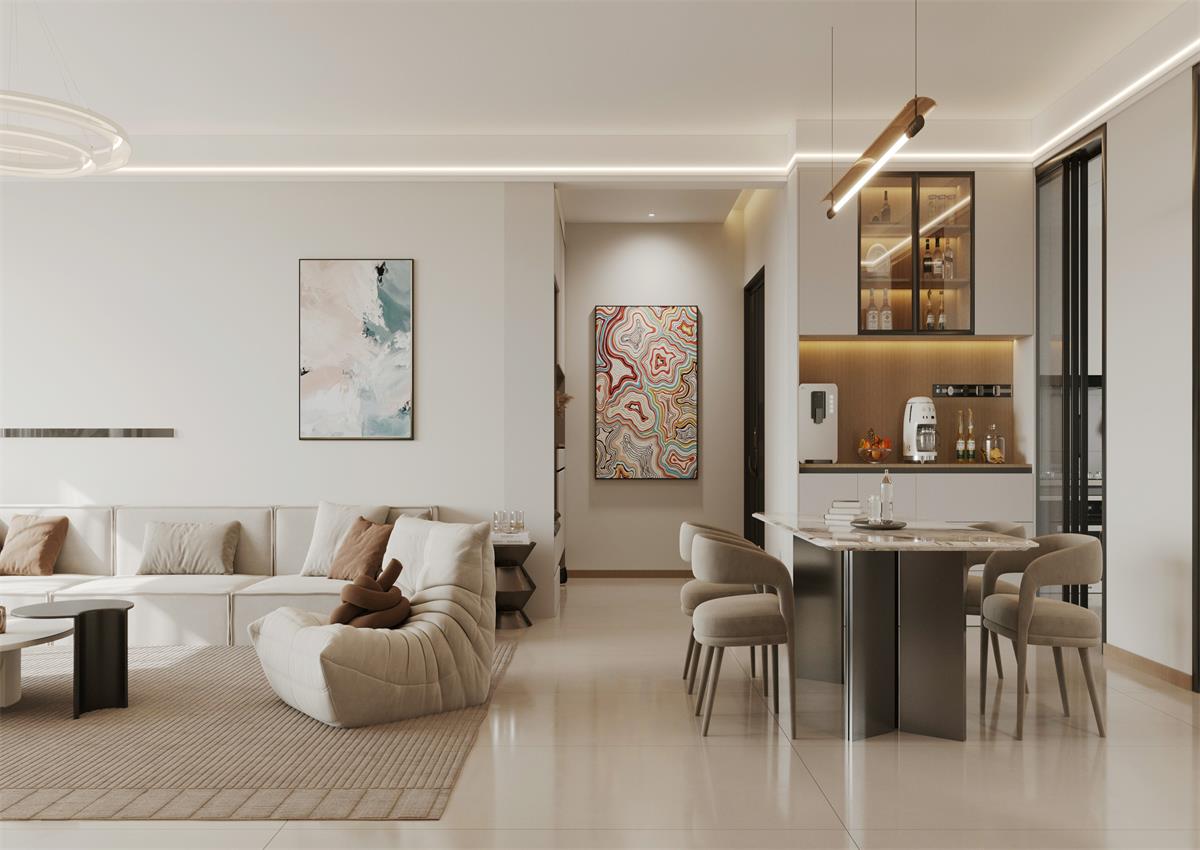 玉庭華府142㎡ | 給喧囂世界按下暫停鍵，現(xiàn)代簡(jiǎn)約風(fēng)的松弛感誰(shuí)能拒絕！