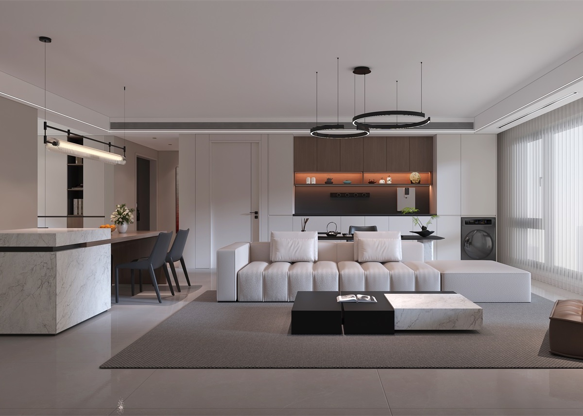 中恒央御143㎡ | 大橫廳+客餐一體+開放書房，他家這通透感絕了！